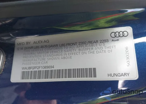 2015 Audi A3 2.0T Premium z USA, uszkodzony, nr VIN WAUBFGFF2F1089694